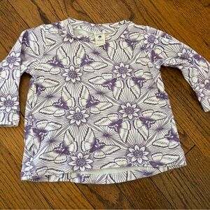 18-24 mos Kate Quinn cotton purple geometric butterfly print long sleeve Tshirt